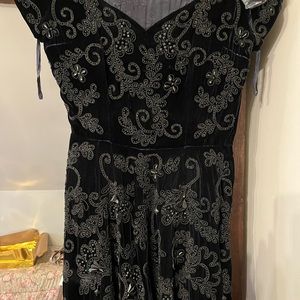 Custom made beaded black dress